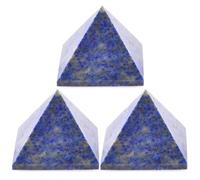 DECORN Pyramide de guérison en Cristal Lapis Lazuli 3 pièces, Pierre Naturelle de 1,2 po pour Grille de Cristal, équilibrage des Chakras, décoration Feng Shui, Attire la Chance et Le succès