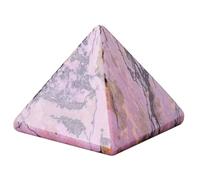 DECORN Pyramide des Chakras Pierres Cristaux naturels Figurines d'énergie en Cristal de guérison, Statue pyramidale pour la décoration de la Maison et du Bureau, Reiki, méditation,Rhodonite