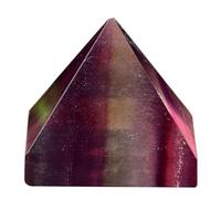 DECORN Pyramides de Cristal Énergie de Pierres de guérison sculptées Générateur d'énergie Positive Reiki Chakra Figurine métaphysique de Pierre précieuse,Purple Fluorite,30mm/1.2"