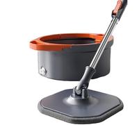 DECORN Système de vadrouille et de Seau à Rotation carrée à 360° - Conception à Double Compartiment pour l'eau Propre et Sale - Serpillères de Nettoyage en Profondeur pour sols/Murs