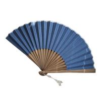 DECORN Ventilateurs de Poche pliants | Fan Tenue à la Main pour Les Femmes | Fan de Soie Pliable pour Le Mariage Bridal Dancing Party Favors Church Home Office Decoration Cadeau,Bleu