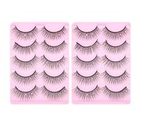 DECORNIJIA 10 paires Faux-cils Naturels Denses avec Pierres Brillantes Fibres Croisées Rigides pour Maquillage de Fête Regard Plus Volumineux et Éclatant