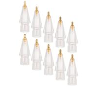 DECORNIJIA 10 Pièces 10 Embouts de Stylet de Rechange Transparents et Dorés Compatibles avec Stylet Tablette 1re 2e Génération, Pointes Capacitives Universelles pour Tablette Tactile,