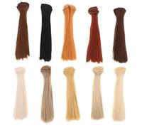 DECORNIJIA 10 Pièces Cheveux Synthétiques pour Poupée Fibres Résistantes Chaleur Perruques Réalistes pour Bricolage et Déguisement Extensions Longues pour et Jeux