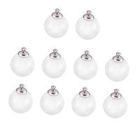 DECORNIJIA 10 pièces Mini Boules Transparentes à Suspendre avec Chapeaux Argentés Breloques Légères pour Fabrication de Boucles Oreilles et Bijoux DIY Kit Accessoires Créatifs