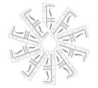 DECORNIJIA 10 Pièces Positioning Eyebrow Shaper Ruler Kit Precise Symmetry Drawing Tool For Professional Eyebrow Mapping And Shaping PVC Disposable Stickers
