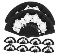 DECORNIJIA 10 Pièces Set de Ornements Acryliques Embossés Ventilateur Relief pour DIY Accessoires Cheveux et Décorations Artisanales Matériel Transparent pour Cosplay Photographie