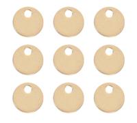 DECORNIJIA 100 Étiquettes Vierges Rondes en Acier Inoxydable Doré 08 X 7 MM pour Gravure Breloques DIY pour Colliers et Bracelets Accessoires Personnalisables pour Créations de Bijoux