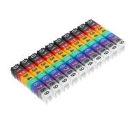 DECORNIJIA 100 pièces Kit Étiquettes Câble Colorées Marquage Numérique Identificateur Fil Électrique avec Fixation Sécurisée pour Gestion et Identification Câbles