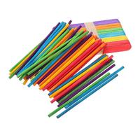 DECORNIJIA 100 pièces Lot de Bâtonnets Bois Colorés pour DIY Jumbo Sticks pour Glace et Loisirs Créatifs Bâtonnets Plats Ronds Surface Lisse et Coins Arrondis sans Danger Modélisme et