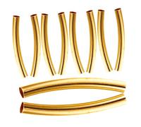 DECORNIJIA 100 pièces Perles Tubulaires Incurvées Doré Accessoires DIY pour Fabrication de Bijoux Spacer Beads pour Bracelets et Colliers Matériaux de Création de Bijoux