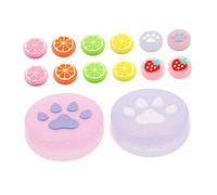 DECORNIJIA 14 pièces Capuchons Joystick Switch Silicone Antidérapant Cat Claw Lumineux Fruits Remplacement Boutons Pouce Confort et Contrôle Améliorés Gaming Accessoires