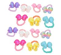 DECORNIJIA 14 Pièces Élastiques à Cheveux pour Garçon Fille avec Nœuds Pailletés Accessoires pour et Tout-petits Maintien Fiable pour Queue de Cheval et Chignons