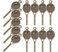 DECORNIJIA 18 pcs Breloques Bijoux Raquette Tennis Vintage Pendentifs Décoratifs Légers pour DIY Bijoux Accessoires pour Bracelets et Colliers Décoration Artisanale Raffinée