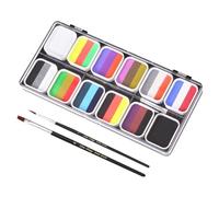 DECORNIJIA 1ensemble Palette De Peinture Professionnelle à Compartiments Peinture Lavable Pour Garçon Fille Et Adultes Pour Halloween Festivals Et Événements Comprend Pinceaux
