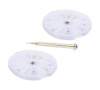 DECORNIJIA 2 boîtes Boîte de Pendentifs Ongle avec Outil Perceur Manuel Bijoux Ongles pour Décoration et Accessoires Manucure Couleur Couleur