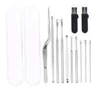 DECORNIJIA 2 ensembles Kit de Outils Acier Inoxydable pour Élimination Du Cérumen Brosse Douce Antirouille Nettoyage Sécurisé des Oreilles Soins Quotidiens et Voyage Compact et Portable