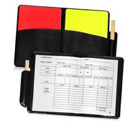 DECORNIJIA 2 Ensembles Set Arbitre Football Portable avec Cartons et Jaunes Protège Cartes PVC Carnet de Score avec Crayon Équipement Arbitre Pratique pour Matchs