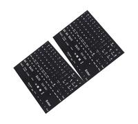 DECORNIJIA 2 Feuilles Autocollants Clavier Anglais Stickers Ordinateur Portable Lavables Protection Clavier Facile à Poser et Retirer Lettrage Clair Format pour PC Portable et Bureau