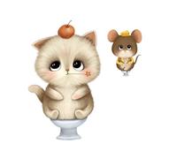 DECORNIJIA 2 feuilles Stickers Wc Animaux PVC Étanche Décoration Salle Bain Amovible pour Couvercle Siège Chambre