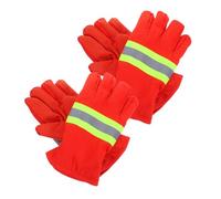 DECORNIJIA 2 Paires Gants de Incendie Résistants Chaleur de Gants de Protection Feu Épais et Ignifuges Équipement de Pompier Isolant pour Secours Urgence et Extérieurs