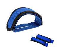 DECORNIJIA 2 Paires Sangles de Pédales Réglables Nylon Antidérapantes pour Fixe VTT Route Protection Confortable Pied Fixation Sécurisée par Adhésif Lot Bleu