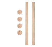 DECORNIJIA 2 Pièces Barre pour Penderie en Bois Massif Khaki, Grosse Capacité de Charge, sans Bavures, pour Usage Professionnel et Armoire de Chambre