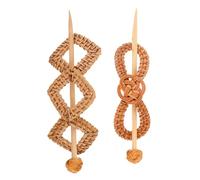 DECORNIJIA 2 Pièces Barrettes Cheveux Femmes Rotin Tressé Accessoires Boho Faits Main Épingle à Cheveux Décorative pour Styles et Confortables