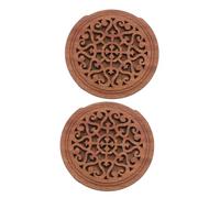 DECORNIJIA 2 Pièces Bloc de Protection pour Rosace de Guitare Bois Massif Couvre Larsen pour Guitare Folk Électrique Lot de Design Fenêtre Foncée