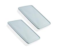 DECORNIJIA 2 pièces Boîte à Œufs Empilable pour Réfrigérateur Rangement Sécurisé avec Couvercle Organiseur Pratique pour Cuisine Lot de Bleu