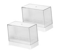 DECORNIJIA 2 pièces Boîte de Rangement Plastique pour Embouts Ponceuse Ongles Organisateur Transparent avec Présentoir Nail Drill Bits pour Salon et Usage Personnel