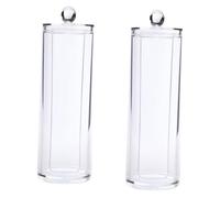 DECORNIJIA 2 pièces Boîte Rangement Cosmétiques Transparente Boîte Ronde pour Coton Démaquillant Organisateur Compact Anti-poussière et Humidité pour Salle de Bain et Maquillage