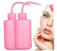 DECORNIJIA 2 pièces Bouteilles de Nettoyage Cils Incurvées Lot de Bouteilles Souples Plastique pour Extensions de Cils Flacons Lavage Portables avec Échelle de Mesure