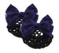 DECORNIJIA 2 pièces Bow Hair Bun Cover Net For Women Nurses Stewardess Bank Staff Practical Hair Accessories With Classic Bow Design