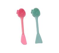 DECORNIJIA 2 pièces Brosse Silicone Double Embout pour Démaquillage et Nettoyage Visage et Profond Matériel Premium Usage Personnel et Professionnel