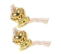 DECORNIJIA 2 pièces Brûleur de Lampe à Huile Rétro Métal avec Mèche Intégrée Accessoires de Remplacement pour Lampes à Huile Classiques et Facile à Utiliser