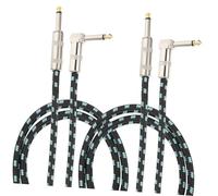 DECORNIJIA 2 pièces Câble Audio Stéréo Instrument pour Guitare Électrique et Basse Câble Professionnel avec Gaine Nylon Tressé de Bruit Lot de Bleu