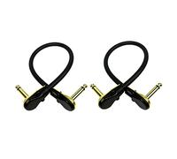 DECORNIJIA 2 pièces Câble de Effet Guitare Câble Jack Plat Plaqué Or Cordon Audio Flexible pour Amplificateur et Instrument
