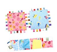 DECORNIJIA 2 pièces Couverture de Sécurité pour Garçon Fille Peluche Douce avec Étiquettes Colorées Apaisante et Stimulante pour pour Développement Sensoriel et Moteur