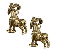 DECORNIJIA 2 Pièces Décoration Pendentif Mouton Laiton Massif Ornement Artisanal Délicat Surface Polie Lisse Cadeau Créatif pour DIY et Décoration Intérieure Lot