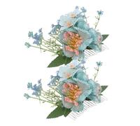 DECORNIJIA 2 Pièces Hawaiian Artificial Flower Hair Comb Small Plumeria Hibiscus Side Clip Lightweight Tropical Floral Hairpiece For Women Luau Party And Beach Wedding