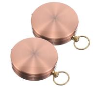 DECORNIJIA 2 Pièces Lot de 2 Boussoles Vintage en Cuivre avec Étui à Clapet, Petite Montre de Poche Boussole Portable Résistante aux Intempéries pour Randonnée, Navigation Nautique et