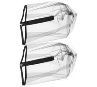 DECORNIJIA 2 Pièces Lot de 2 Cagoules de Protection Maquillage Zippées en Tissu Noir, Bonnet Coiffure Réutilisable pour Maquillage du Visage et Soirée Enterrement de Vie, Protection Visage