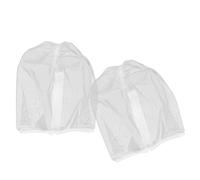 DECORNIJIA 2 Pièces Lot de 2 Capuchons de Maquillage à Fermeture Éclair en Tissu Blanc, Protège-visage Lavable pour Enterrement de Vie de Jeune Fille, Filet à Cheveux Pratique pour Beauté et