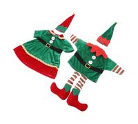 DECORNIJIA 2 Pièces Lot Housses Bouteilles Vin Noël Tissu Non Tissé avec Chapeaux Lutins Décoration pour et