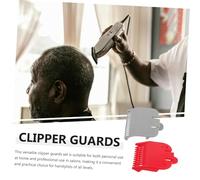 DECORNIJIA 2 Pièces Peignes de Guidage pour Tondeuse à Cheveux de Clipper Guards Usure pour Coupe Précise et Accessoires Coiffeur Polyvalents Gris et Rouge