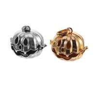 DECORNIJIA 2 Pièces Pendentifs Citrouille Halloween en Kc Doré et Argenté Ancien, Accessoires Faits Main pour Collier Diy, Décoration D’halloween, Lanterne Citrouille Suspendue pour Création