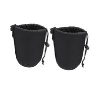 DECORNIJIA 2 pièces Pochette Néoprène pour Objectif Appareil Photo Housse Souple et Élastique Protection et Résistante à Eau Compatible Compact DSLR avec Attache pour Transport Facile