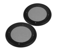 DECORNIJIA 2 Pièces Protection Haut Parleur Maille Métallique Noire Cache Subwoofer Garde Sonore pour Audio de Fixation Incluses