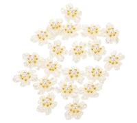 DECORNIJIA 20 Breloques Décoratives pour Ongles en Acrylique Blanche Perles Fleurs 3D pour Nail Art Petites Fleurs Élégantes Accessoires Manucure Lot de 20 Pièces